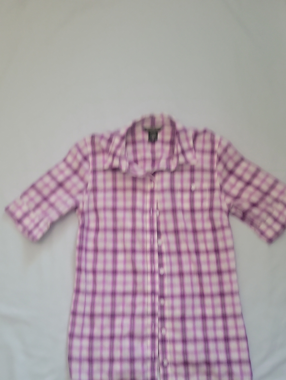 Eddie Bauer Pink & Purple Plaid Button-Down Shirt